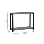 Table shelf Lerf oak melamine-black metal 48x17x40cm - Image 3
