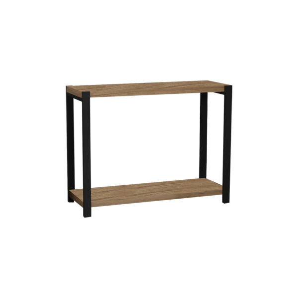 Table shelf Lerf oak melamine-black metal 45x17x35cm