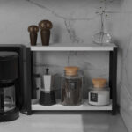 Table shelf Lerf white melamine-black metal 45x17x35cm - Слика 2