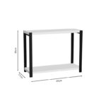 Table shelf Lerf white melamine-black metal 45x17x35cm - Слика 3