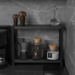 Table shelf Lerf anthracite melamine-black metal 45x17x35cm - Слика 2