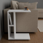 Coffee table Boner white melamine 45x29.5x61cm - Image 2