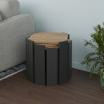 Coffee tables Baldo 3 pcs set oak-anthracite melamine - Image 2