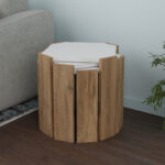 Coffee table Baldo 3 pcs set oak-white melamine - Image 2