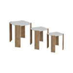 Coffee table Baldo 3 pcs set oak-white melamine