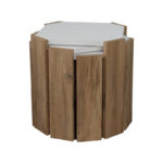 Coffee table Baldo 3 pcs set oak-white melamine - Image 3