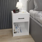 Bedside cabinet Ponil white melamine 41x41x54.5cm - Слика 2