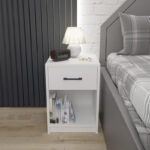 Bedside cabinet Ponil white melamine 41x41x54.5cm - Слика 3