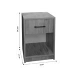 Bedside cabinet Ponil white melamine 41x41x54.5cm - Слика 4