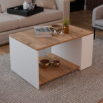 Coffee table Noil oak-white melamine 90x60x48cm - Image 2