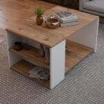 Coffee table Noil oak-white melamine 90x60x48cm - Image 3