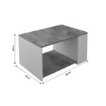 Coffee table Noil oak-white melamine 90x60x48cm - Image 5