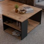 Coffee table Noil oak-anthracite melamine 90x60x48cm - Слика 3
