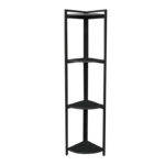 Floor corner shelf Byrk anthracite melamine-black metal 30x30x160cm