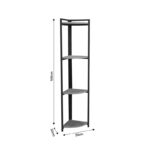 Floor corner shelf Byrk anthracite melamine-black metal 30x30x160cm - Image 3