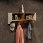 Wall shelf Gyrzi oak-white melamine 84x18x30cm - Image 2