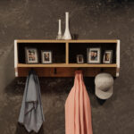 Wall shelf Gyrzi oak-white melamine 84x18x30cm - Image 3