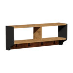 Wall shelf Gyrzi oak-anthracite melamine 84x18x30cm