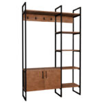 Entrance furniture Thoj oak melamine-black metal 120x34x180cm