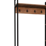 Entrance furniture Thoj oak melamine-black metal 120x34x180cm - Image 3