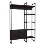 Entrance furniture Thoj anthracite melamine-black metal 120x34x180cm