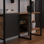 Entrance furniture Thoj oak melamine-anthracite metal 120x34x180cm - Image 4