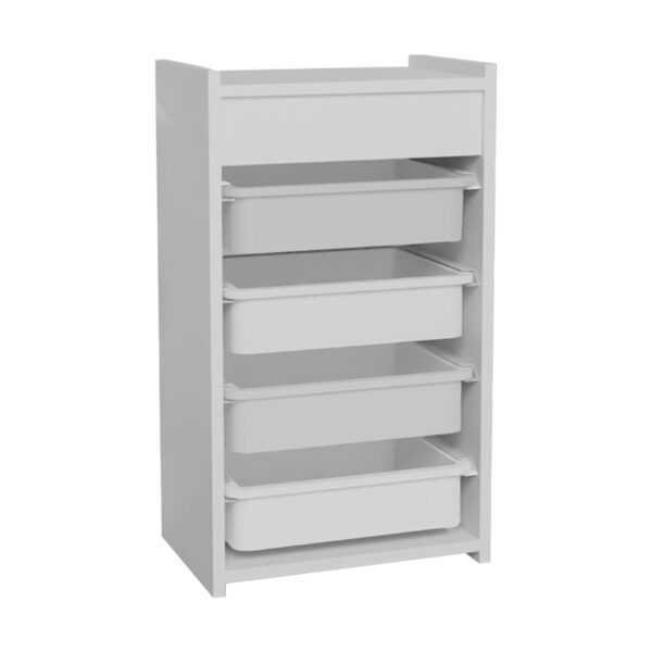 Cabinet with baskets Toily white melamine 45x30x75cm