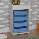 Cabinet with baskets Toily white-blue melamine 45x30x75cm - Image 2