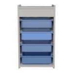 Cabinet with baskets Toily white-blue melamine 45x30x75cm - Image 3