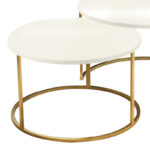 Solme coffee table set of 2 pieces ecru melamine-gold metal - Слика 2