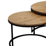 Coffee tables Solme set 2pcs natural melamine-black metal - Image 4