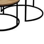 Coffee tables Solme set 2pcs natural melamine-black metal - Image 5