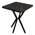 Table Prestone black marble melamine-black metal 70x70x75cm