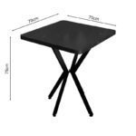 Table Prestone black marble melamine-black metal 70x70x75cm - Image 3