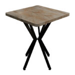 Маса Престон бел мермер меламин-црн метал 70x70x75 см