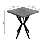 Table Prestone white marble melamine-black metal 70x70x75cm - Слика 3