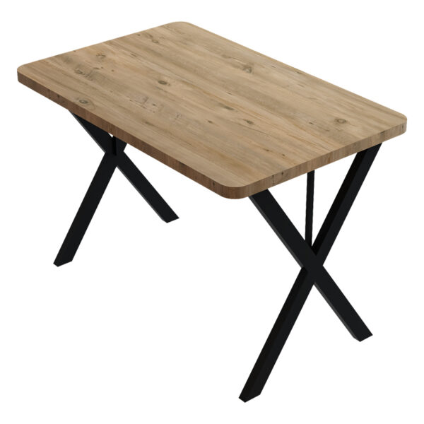 Table Zeryin oak melamine-black metal 110x70x75cm