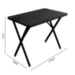 Table Zeryin black melamine-black metal 110x70x75cm - Image 3