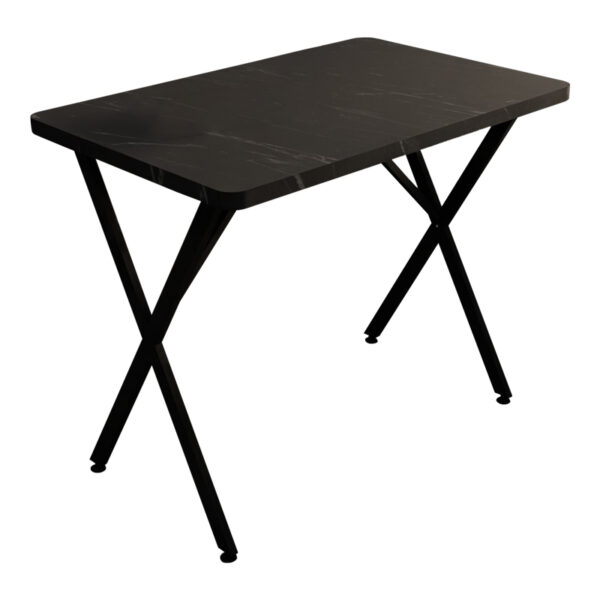 Table Zeryin black melamine-black metal 110x70x75cm