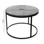 Coffee table Drion oak melamine-black metal D60x40cm - Слика 4