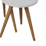 Side tables Perjene set of 3 pieces melamine in white shade and wooden legs - Image 4
