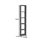 Barzine melamine bookcase in natural shade 27.6x19.5x150cm - Image 6