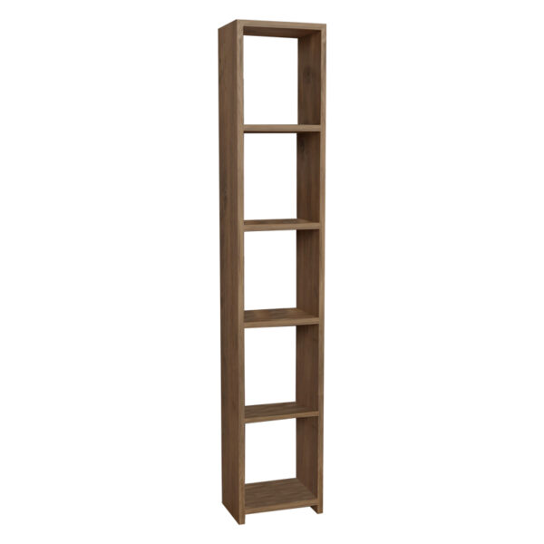 Barzine melamine bookcase in natural shade 27.6x19.5x150cm