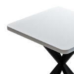 Prestone melamine table in white shade and black metal leg 70x70x75cm - Слика 2