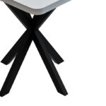 Prestone melamine table in white shade and black metal leg 70x70x75cm - Слика 3