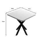 Prestone melamine table in white shade and black metal leg 70x70x75cm - Слика 4
