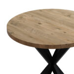 Kalipso melamine table in natural shade and black metal leg D70x75cm - Image 2