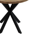 Kalipso melamine table in natural shade and black metal leg D70x75cm - Image 3