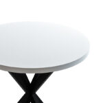 Kalipso melamine table in white shade and black metal leg D70x75cm - Слика 2