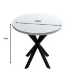 Kalipso melamine table in white shade and black metal leg D70x75cm - Слика 4